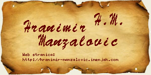 Hranimir Manzalović vizit kartica